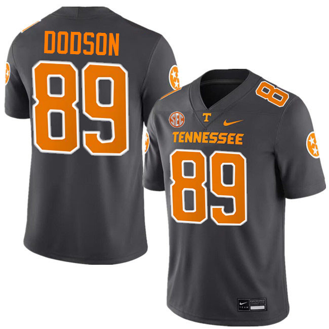 #89 Joakim Dodson UT Vols Jerseys,Tennessee Volunteers College Football Jerseys Stitched-Smoke Grey